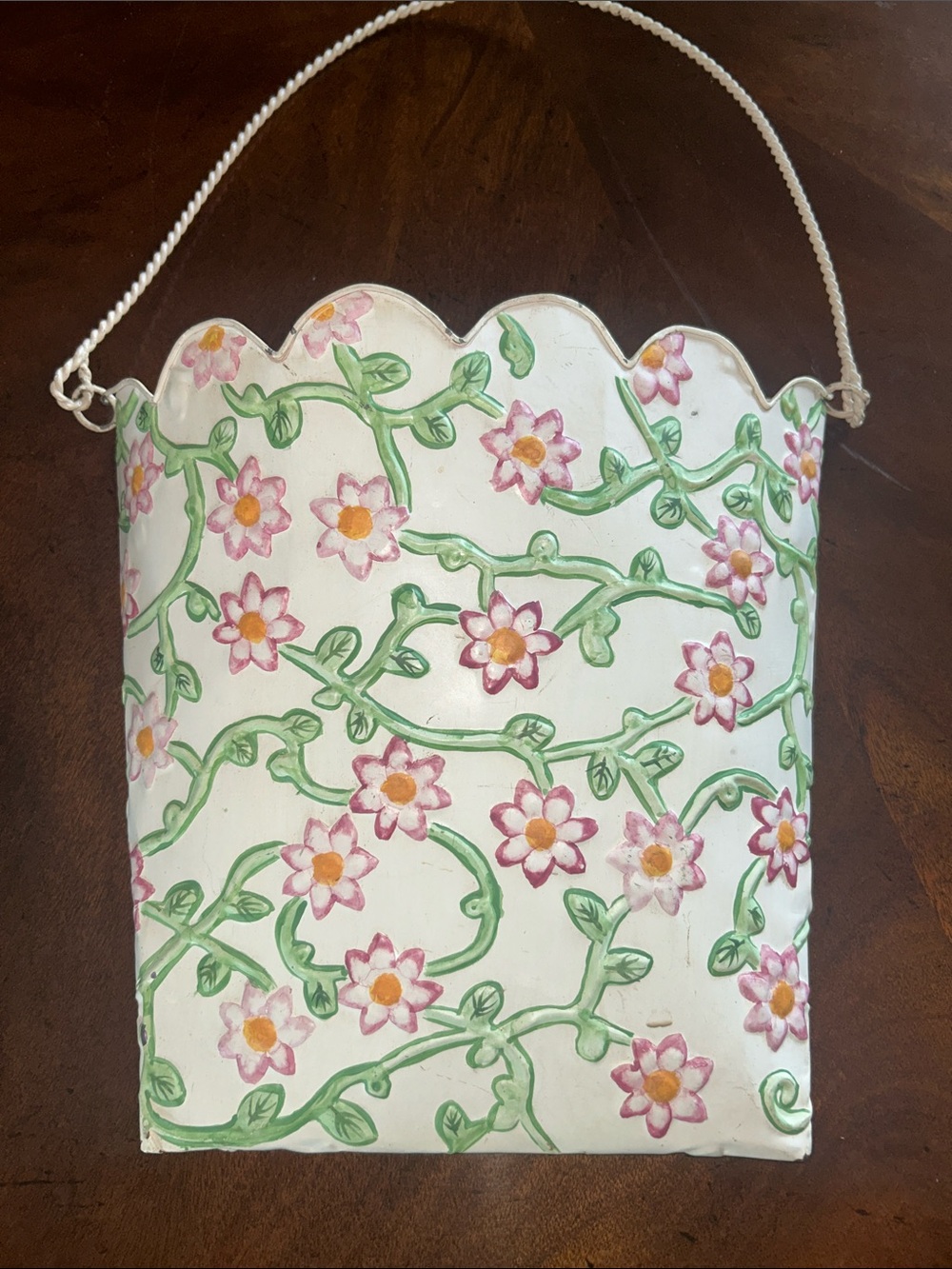 Floral HANGING FLOWER TIN